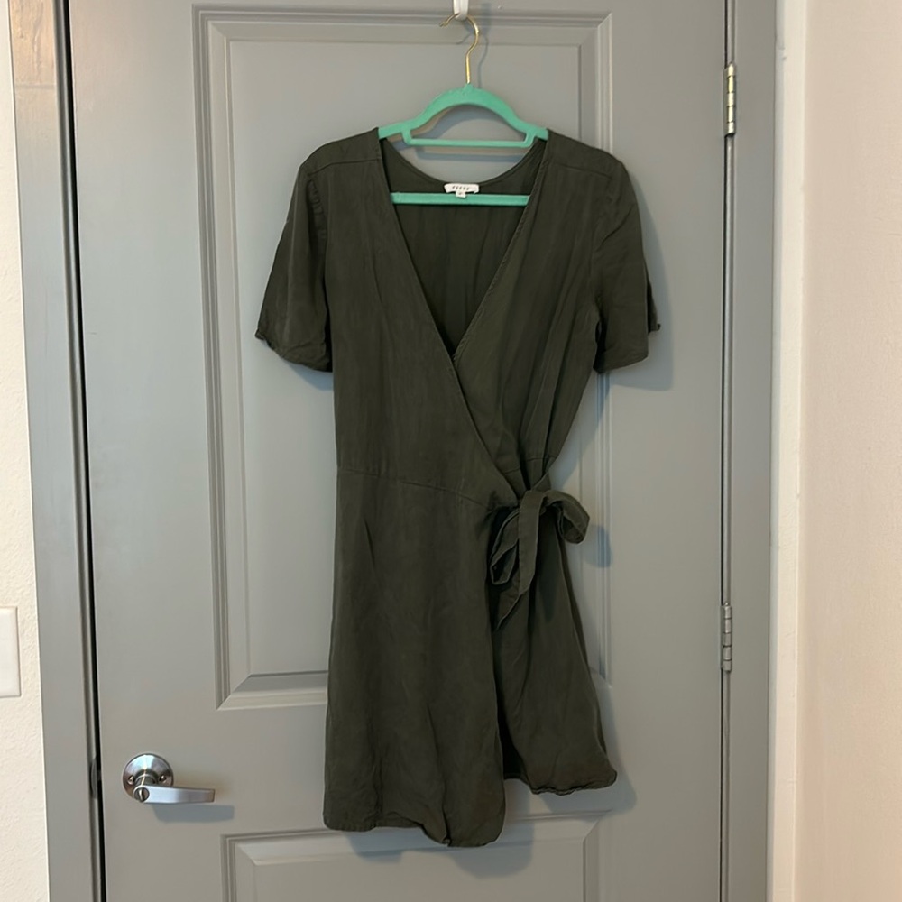Olive Green Wrap Vetta Dress